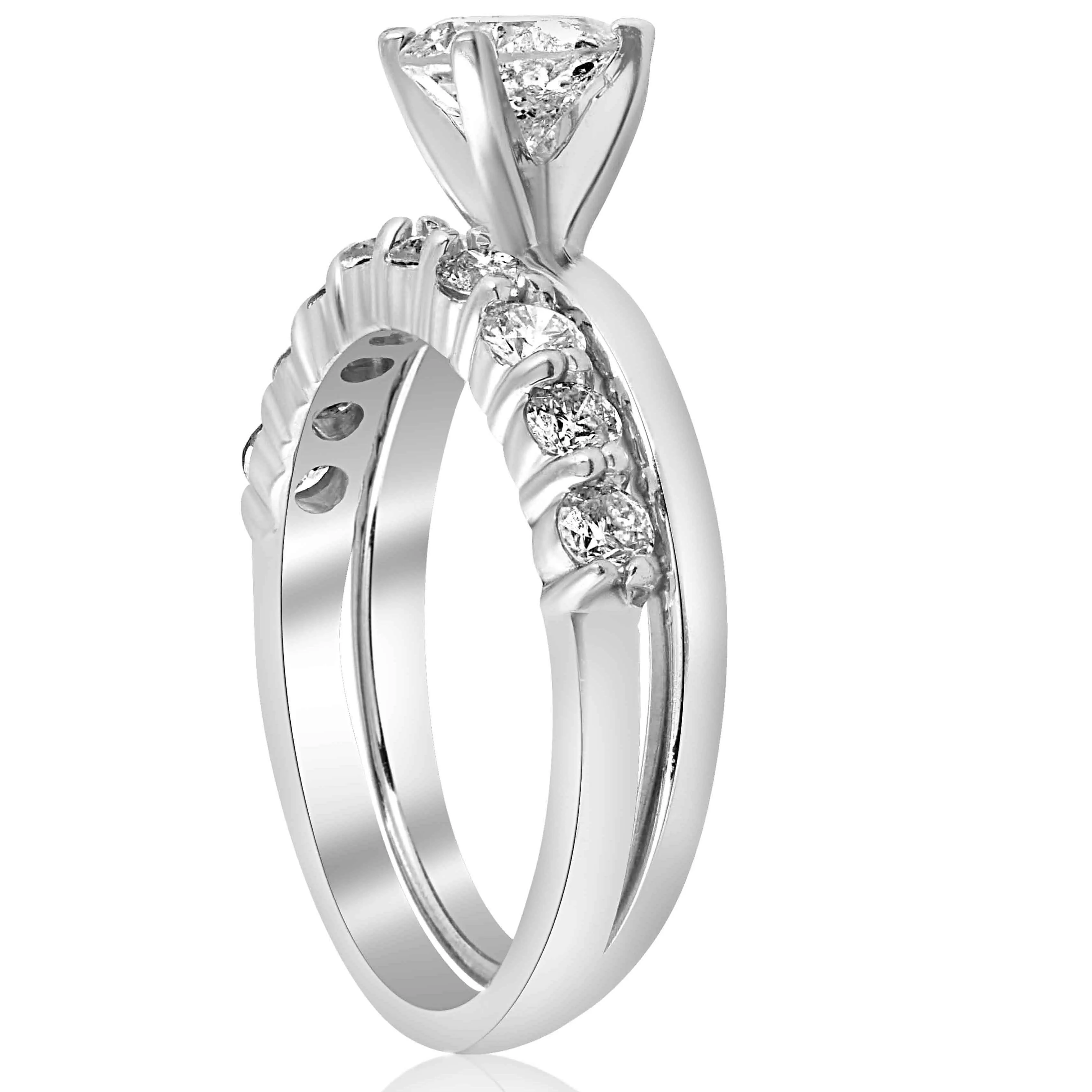 1 1/10ct Diamond Engagement Wedding Ring Solitaire Set 14k White Gold