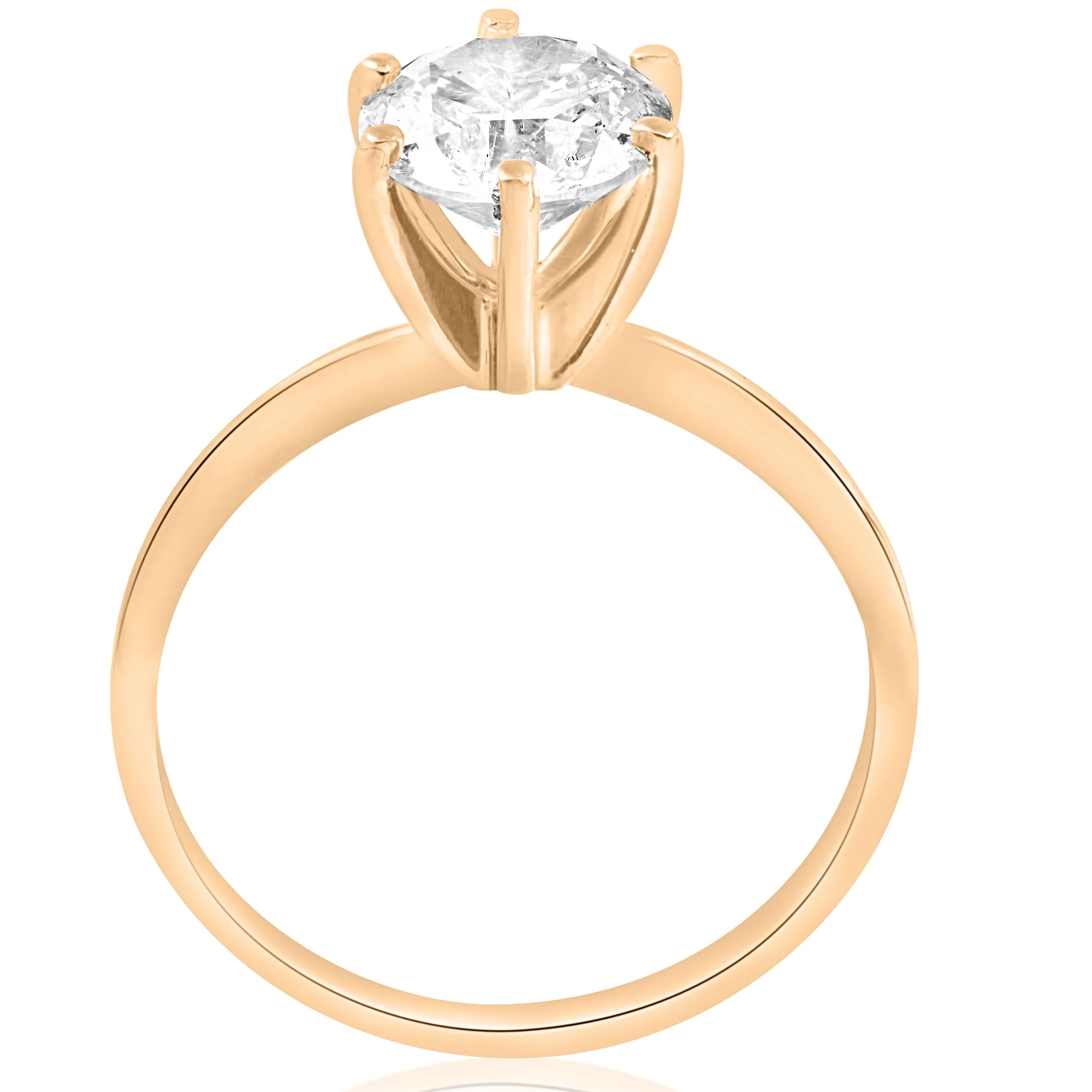 1 1/2 Ct Diamond Solitaire Engagement Ring 14k Yellow Gold Enhanced