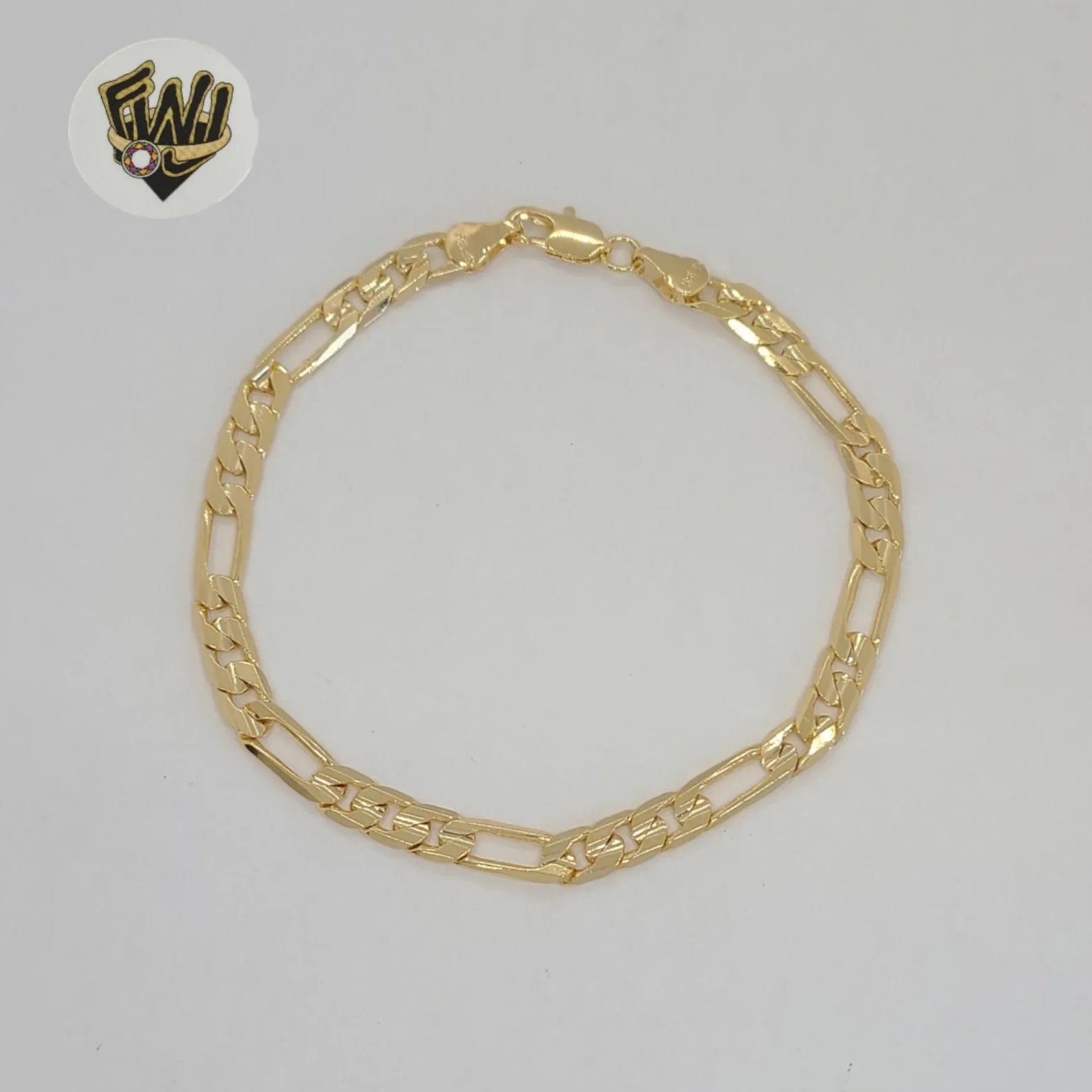 (1-60049) Gold Laminate - 6mm Figaro Link Men Bracelet - BGF