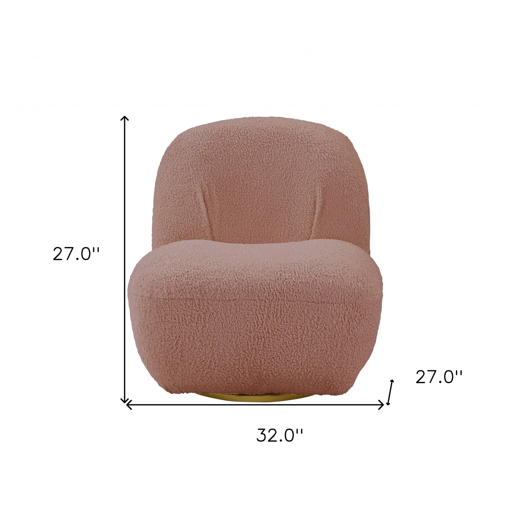 32 Pink Sherpa Solid Color Swivel Slipper Chair