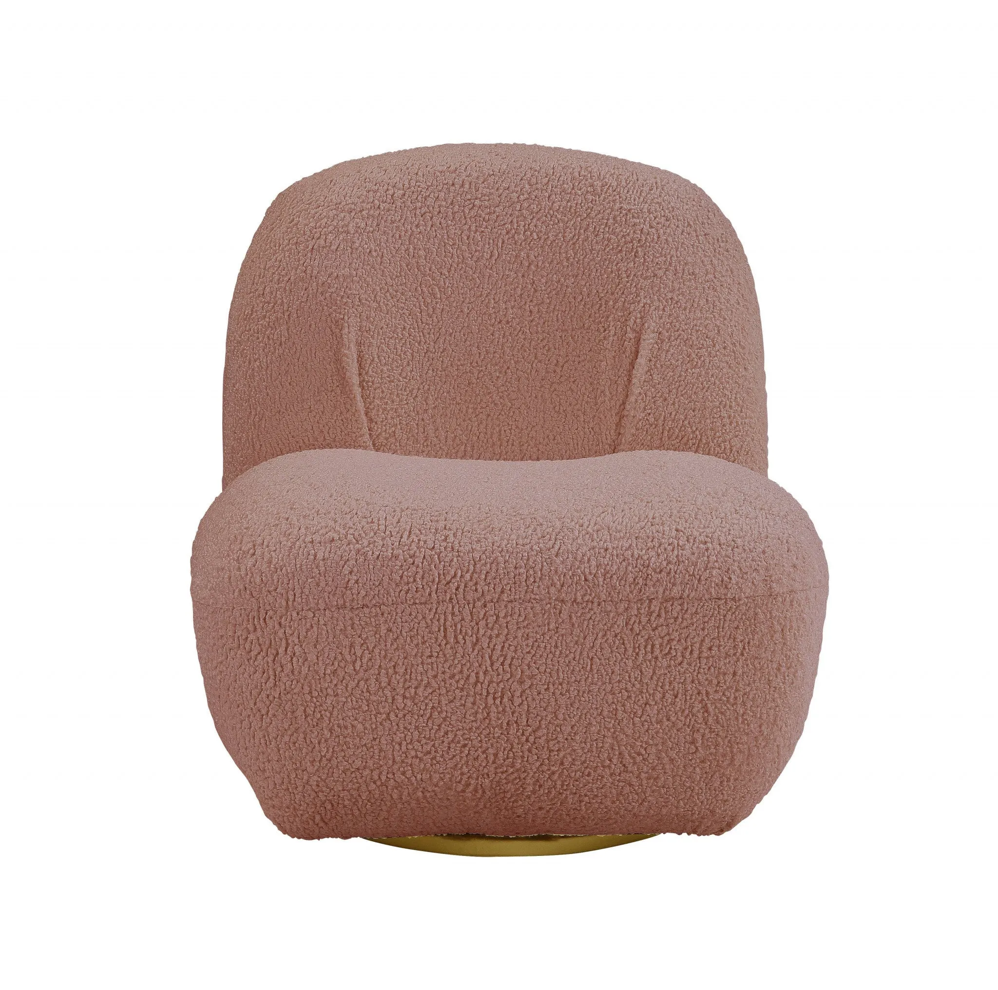 32 Pink Sherpa Solid Color Swivel Slipper Chair