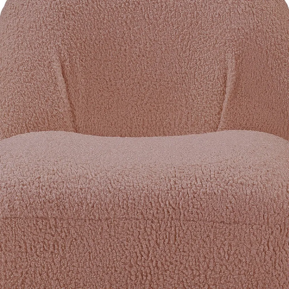 32 Pink Sherpa Solid Color Swivel Slipper Chair