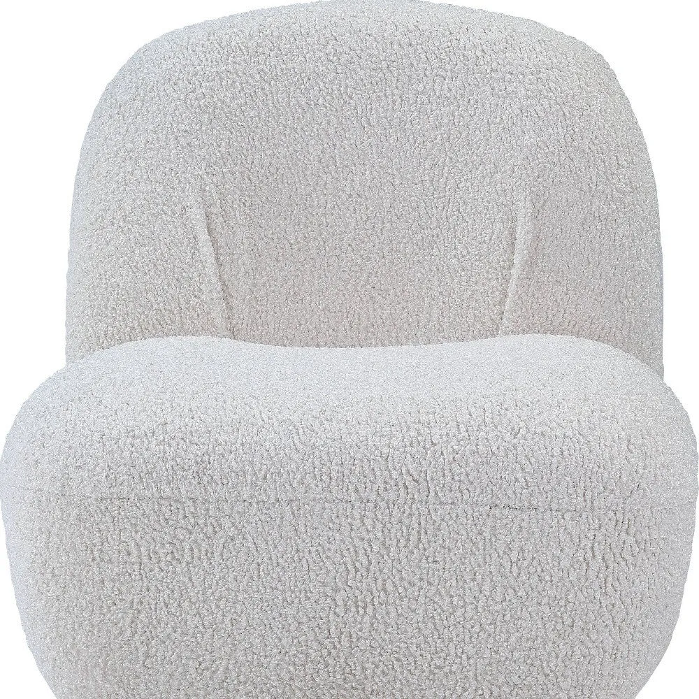 32 White Sherpa Solid Color Swivel Slipper Chair