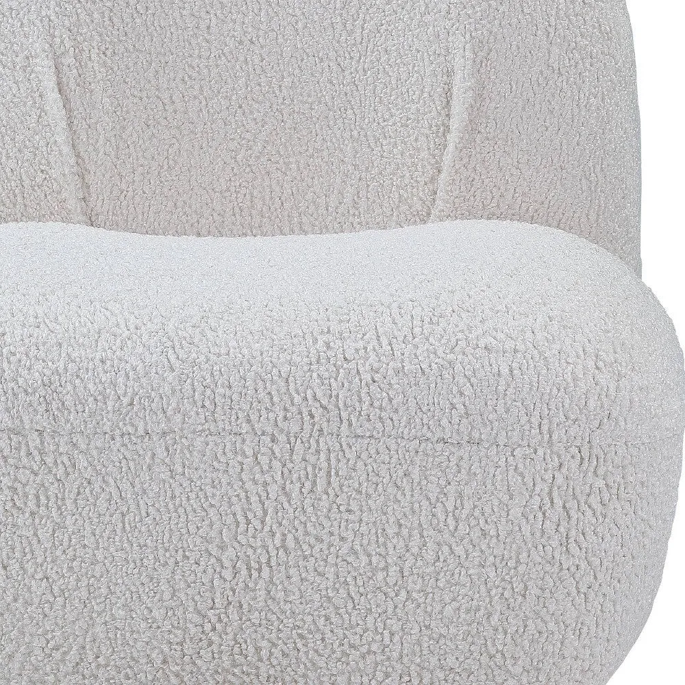 32 White Sherpa Solid Color Swivel Slipper Chair