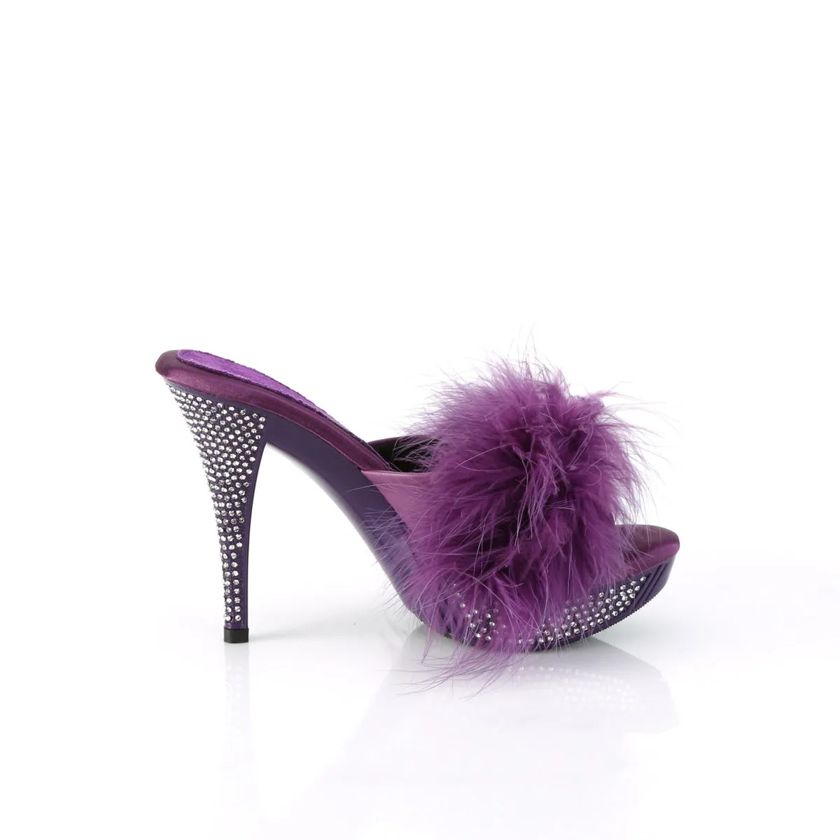 4 Inch Heel ELEGANT-401F Purple Fur