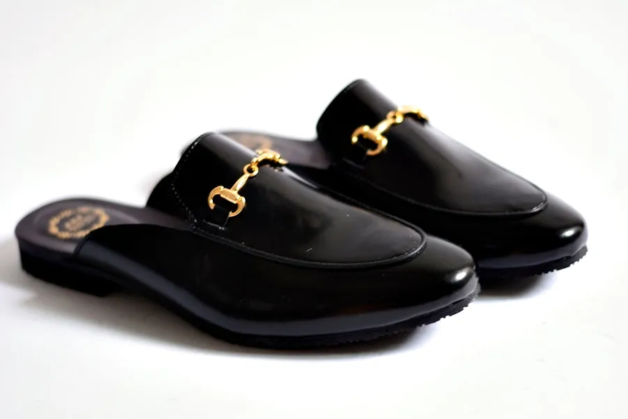 701 Horsebit Slipper Piano Black