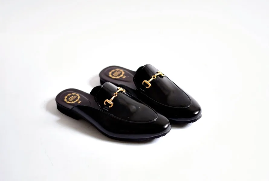 701 Horsebit Slipper Piano Black