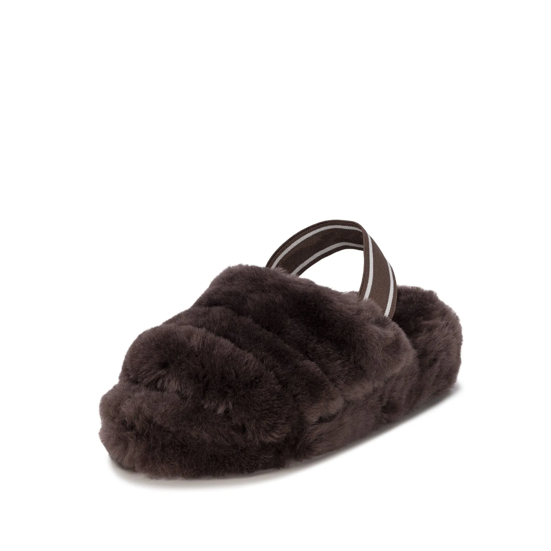 AVA CHOCOLATE SHEEPSKIN SLIPPER SLING BACK