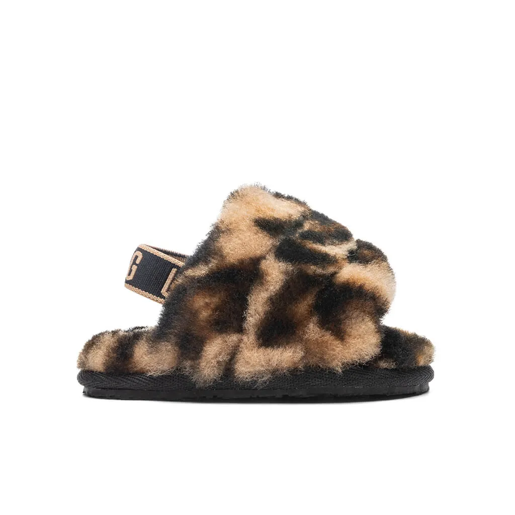 Baby Fluff Yeah Slide Panther Print - Butterscotch