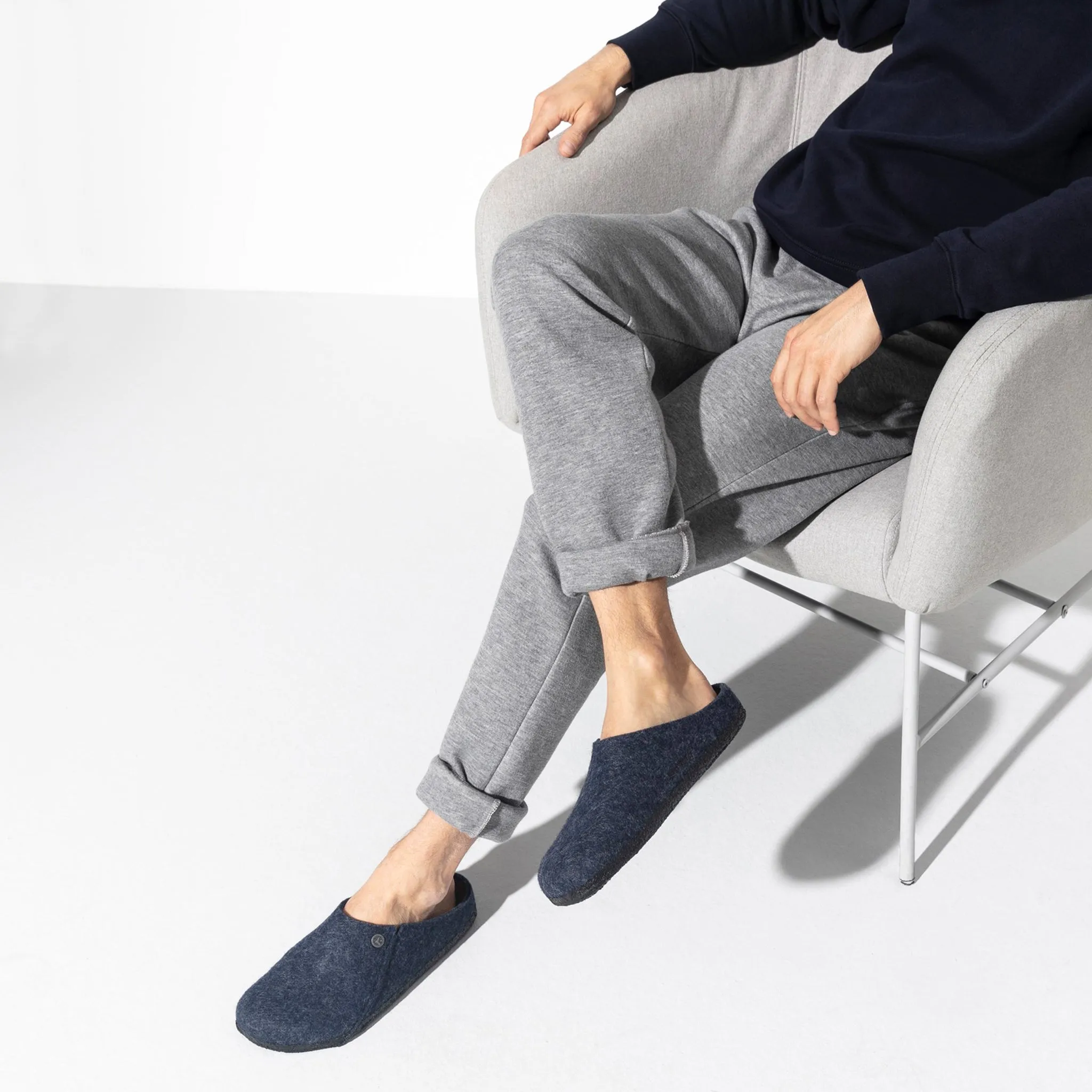 BIRKENSTOCK Zermatt Wool Felt Clogs - Dark Blue