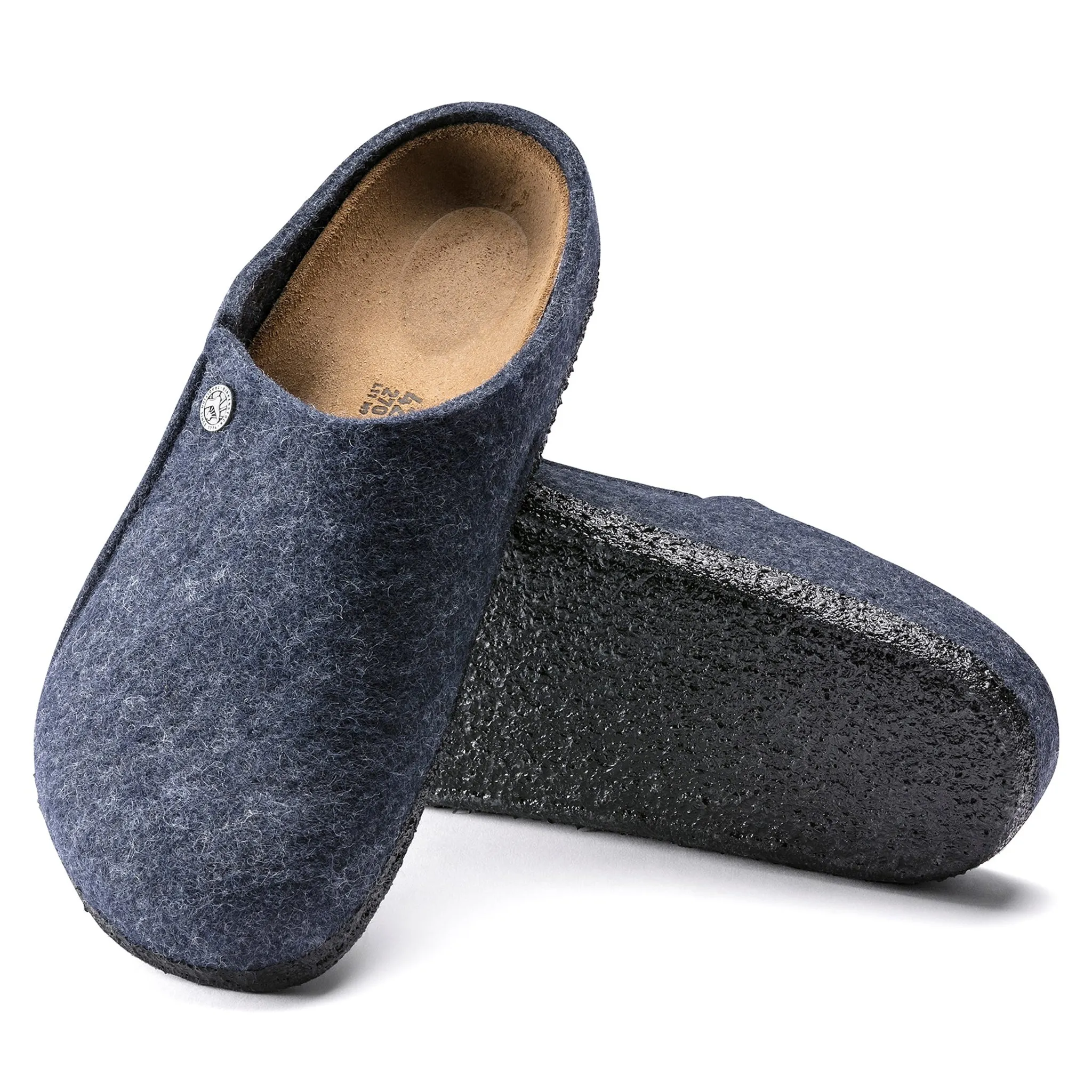 BIRKENSTOCK Zermatt Wool Felt Clogs - Dark Blue