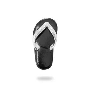 Black Coral Slipper Pendant in White Gold - 19mm