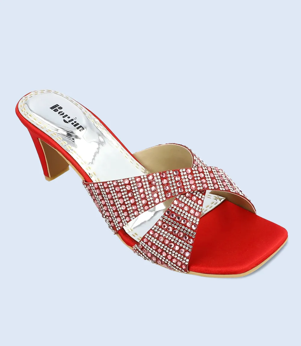 BW5406-MAROON-Women Formal Slipper Heels