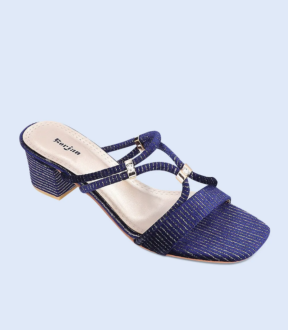 BW5871-BLUE-Women Formal Slipper Heels