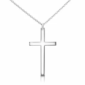 Christian Cross Necklaces For Men Silver, 24 inch