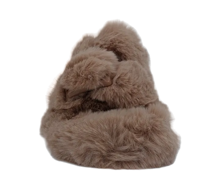 Colors Of California - Faux Fur Slipper Taupe