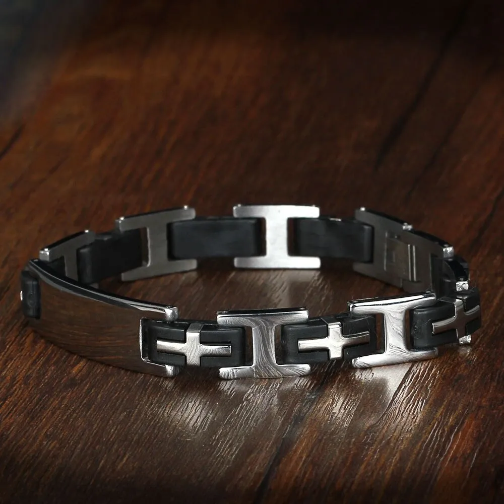 Cross Stainless Steel Men Bracelet