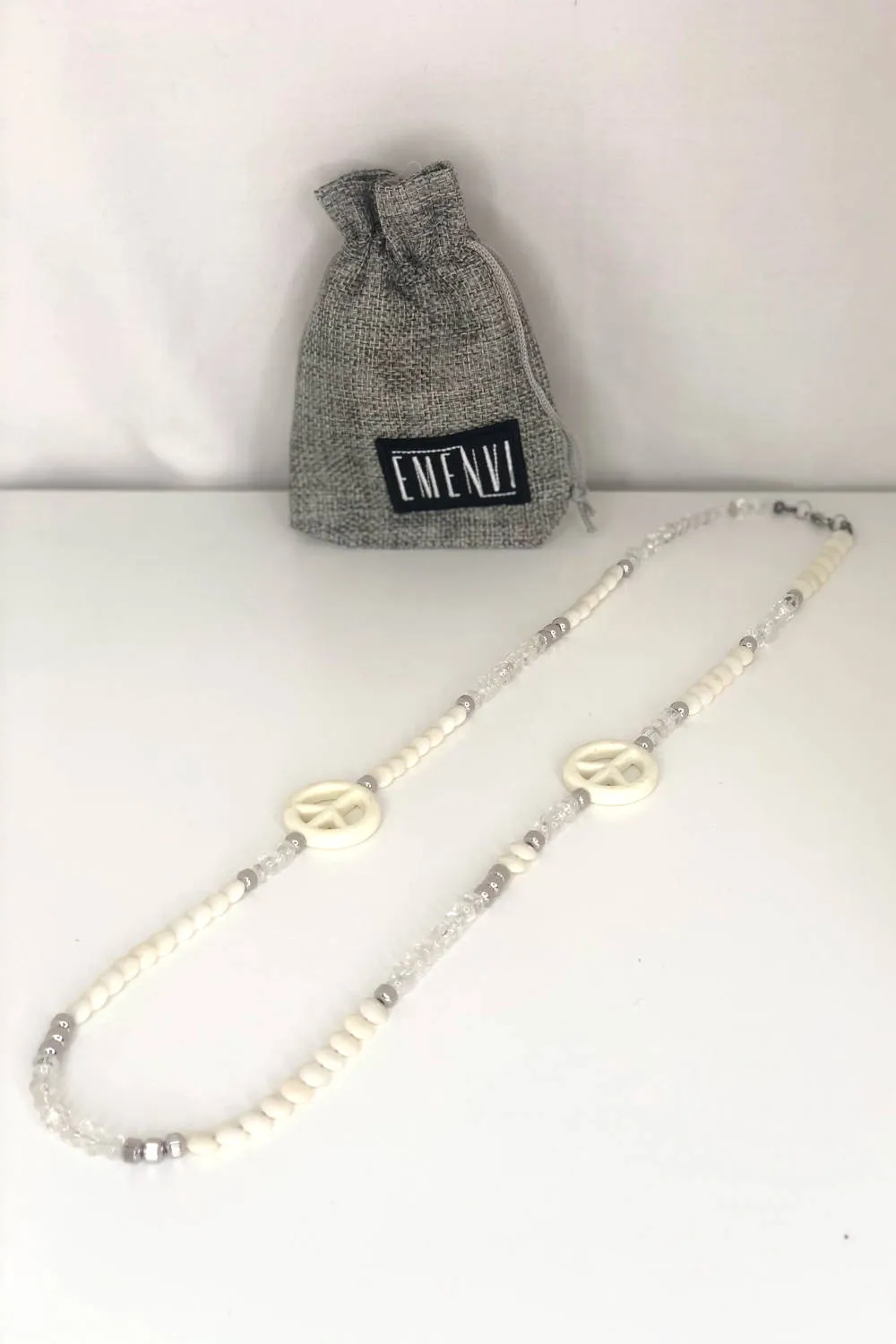 Emenvi White Peace Necklace