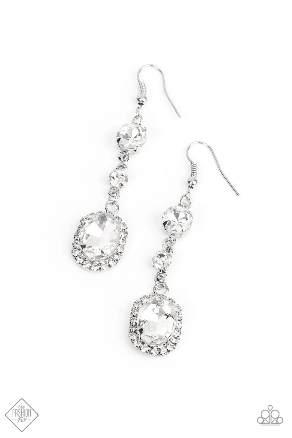 Glass Slipper Sparkle - White Earring