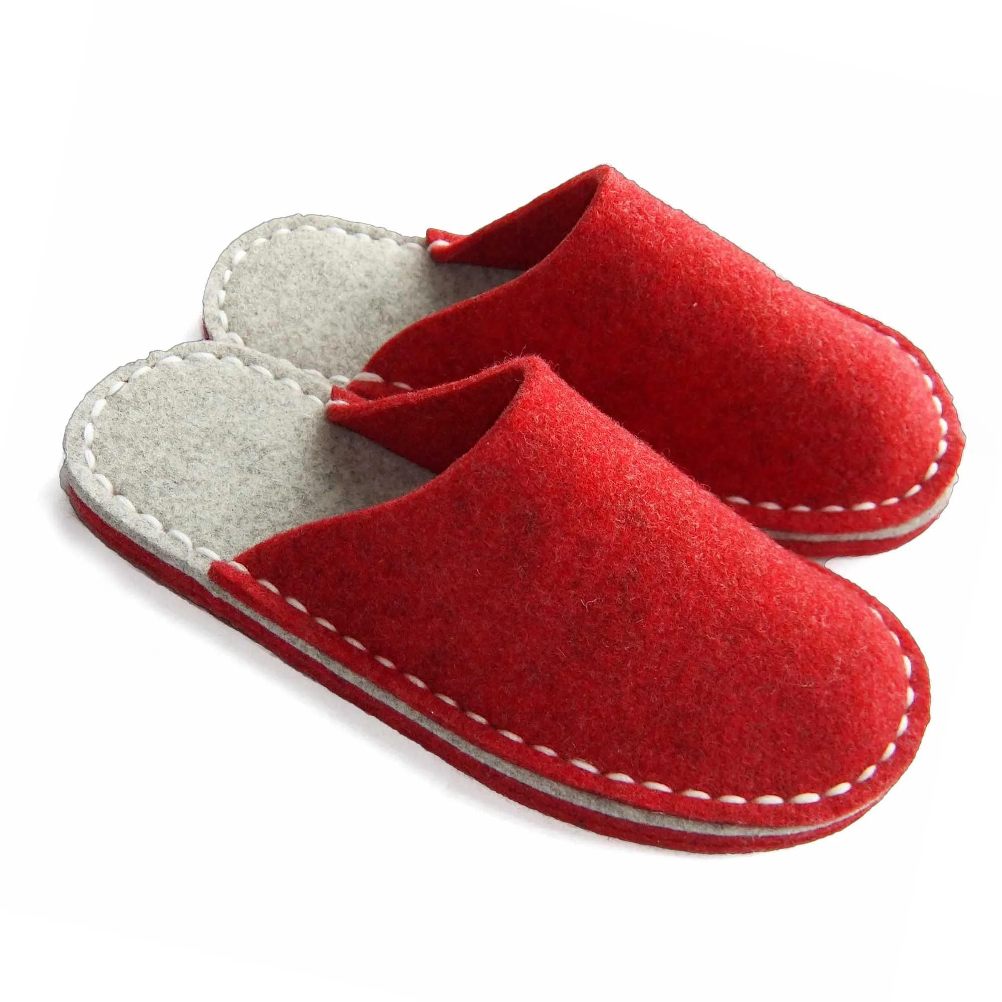 Joe's Toes Red Felt Slipper for Children