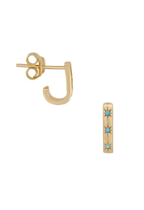 Keegan Earrings - Gold Turquoise