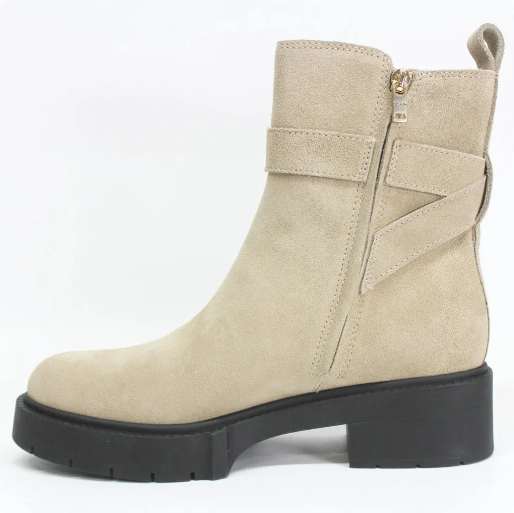 Lacey Bootie Womens Suede CC726 Zip Shoe Oat