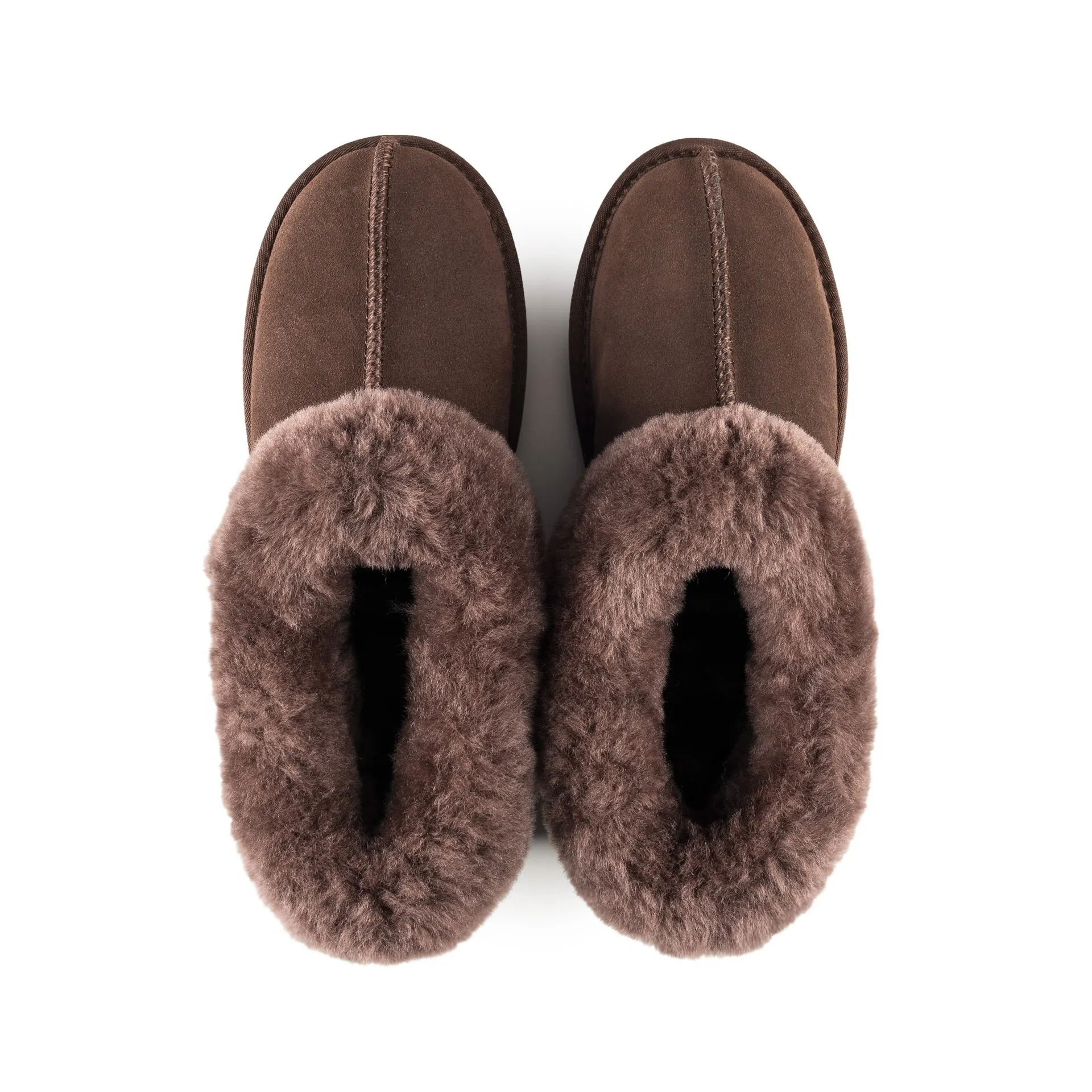 Ladies Anabella Chocolate Sheepskin Slipper Bootie