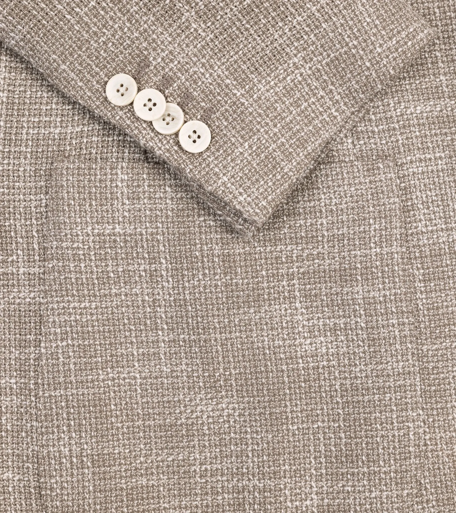 Lardini Loro Piana Wool Cotton Silk Basketweave Jacket: Oatmeal