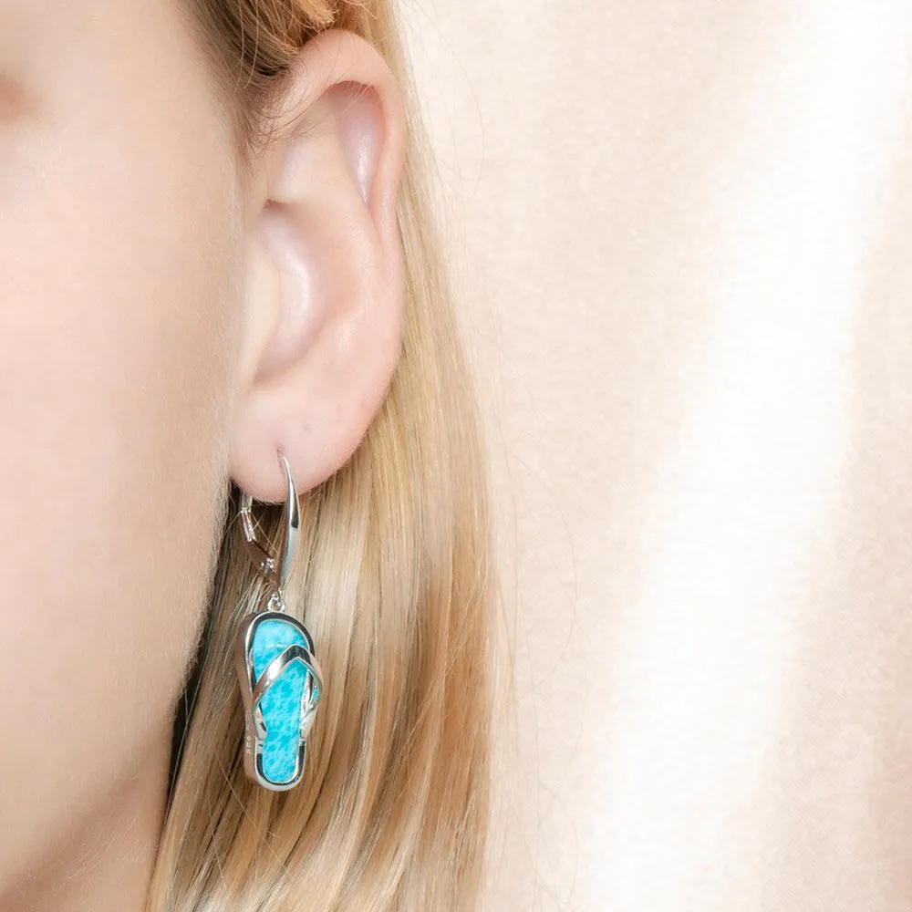 Larimar Beach Slipper Earrings