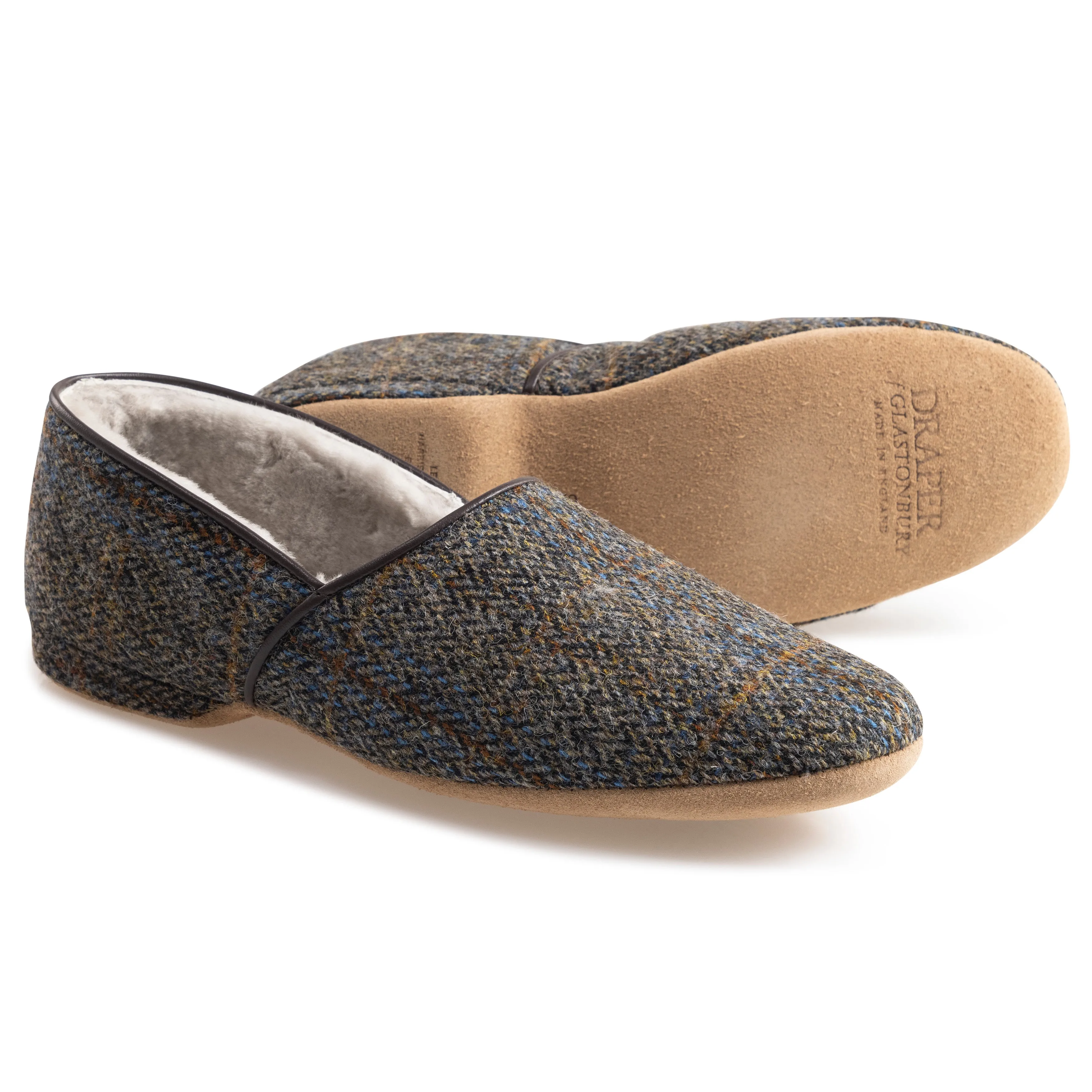 Lewis Tweed/Shearling Slipper