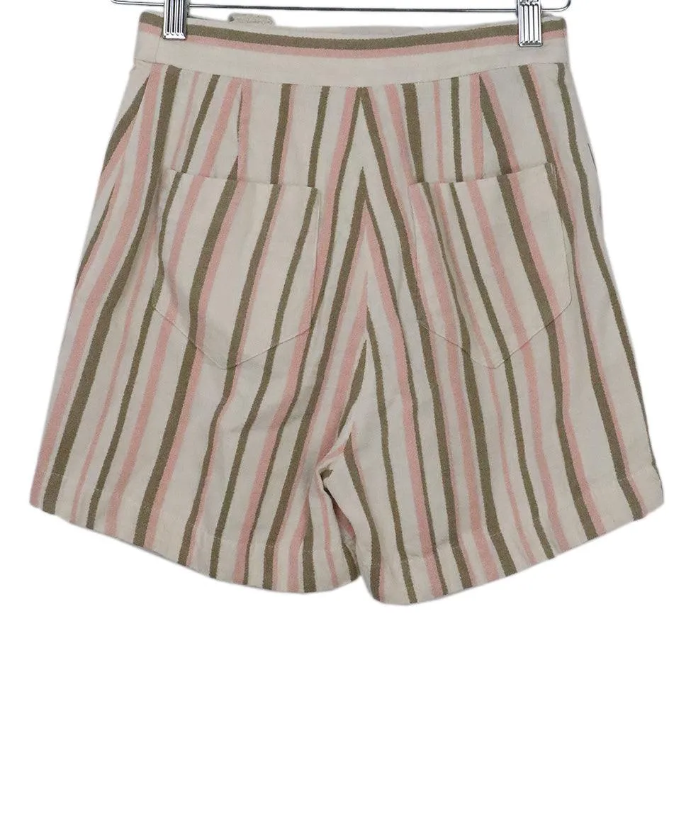 Loro Piana Beige & Pink Striped Shorts sz 2