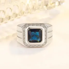 Men Large Square Zirconia Stone Ring Business Formal Wear Men Ring S4655875