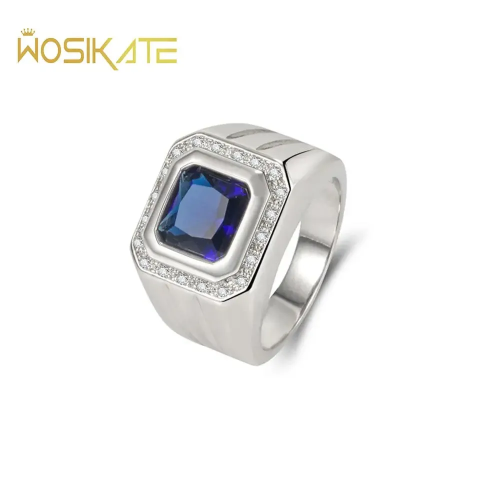 Men Large Square Zirconia Stone Ring Business Formal Wear Men Ring S4655875