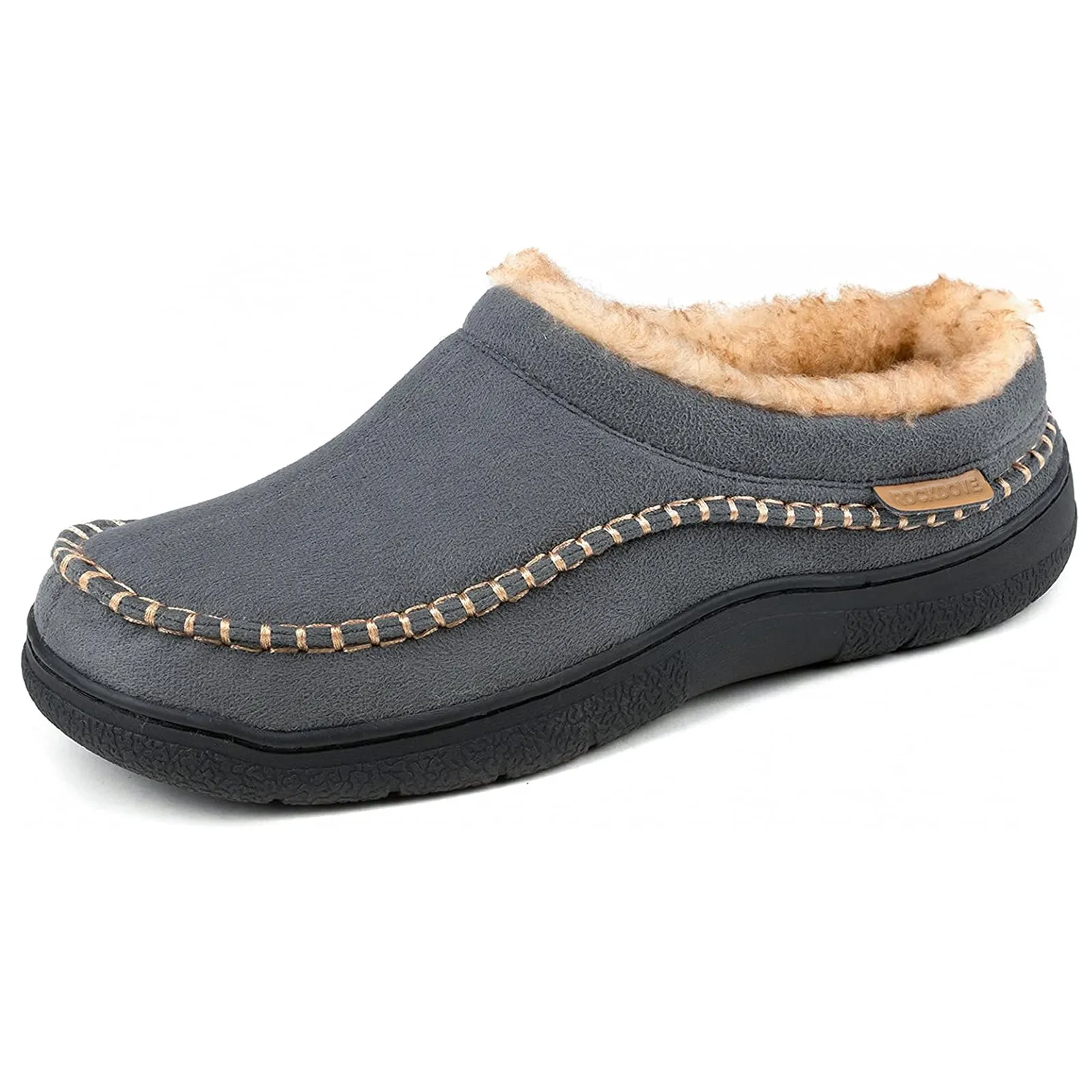 Men's Aiden Faux Wool Lined Microsuede Clog Slipper