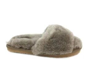 MOU Sheepskin Fur Slide Slipper Elephant Grey