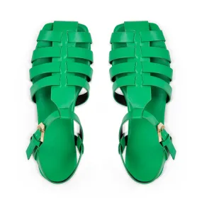 Multiple Colour Square Toe Gladiator Flat Sandals