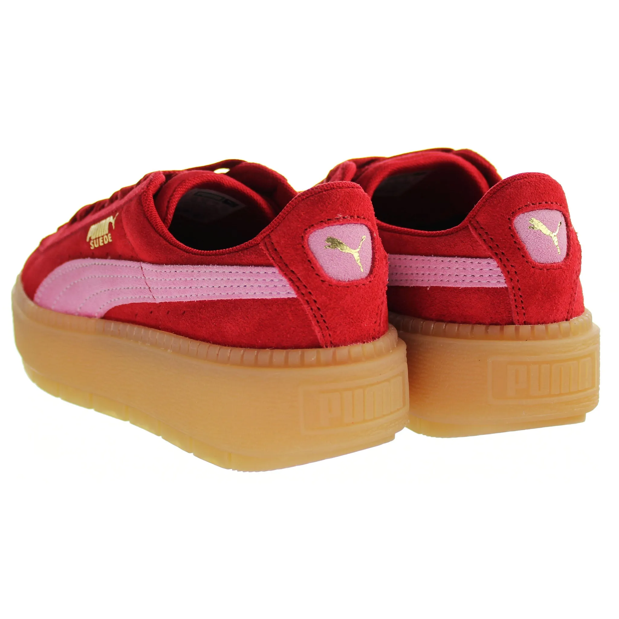 Puma Platform Bubble Red Womens Trainers all