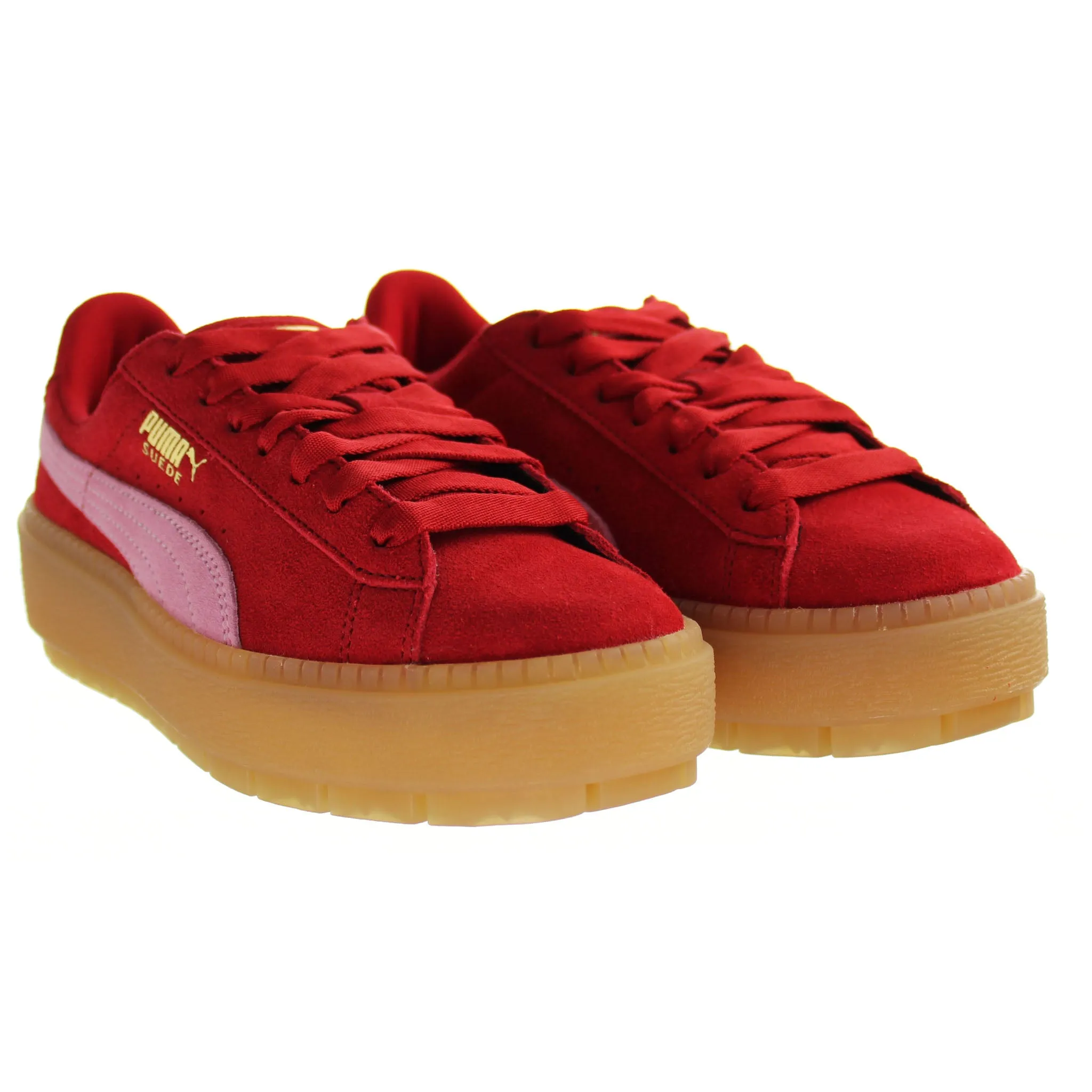 Puma Platform Bubble Red Womens Trainers all