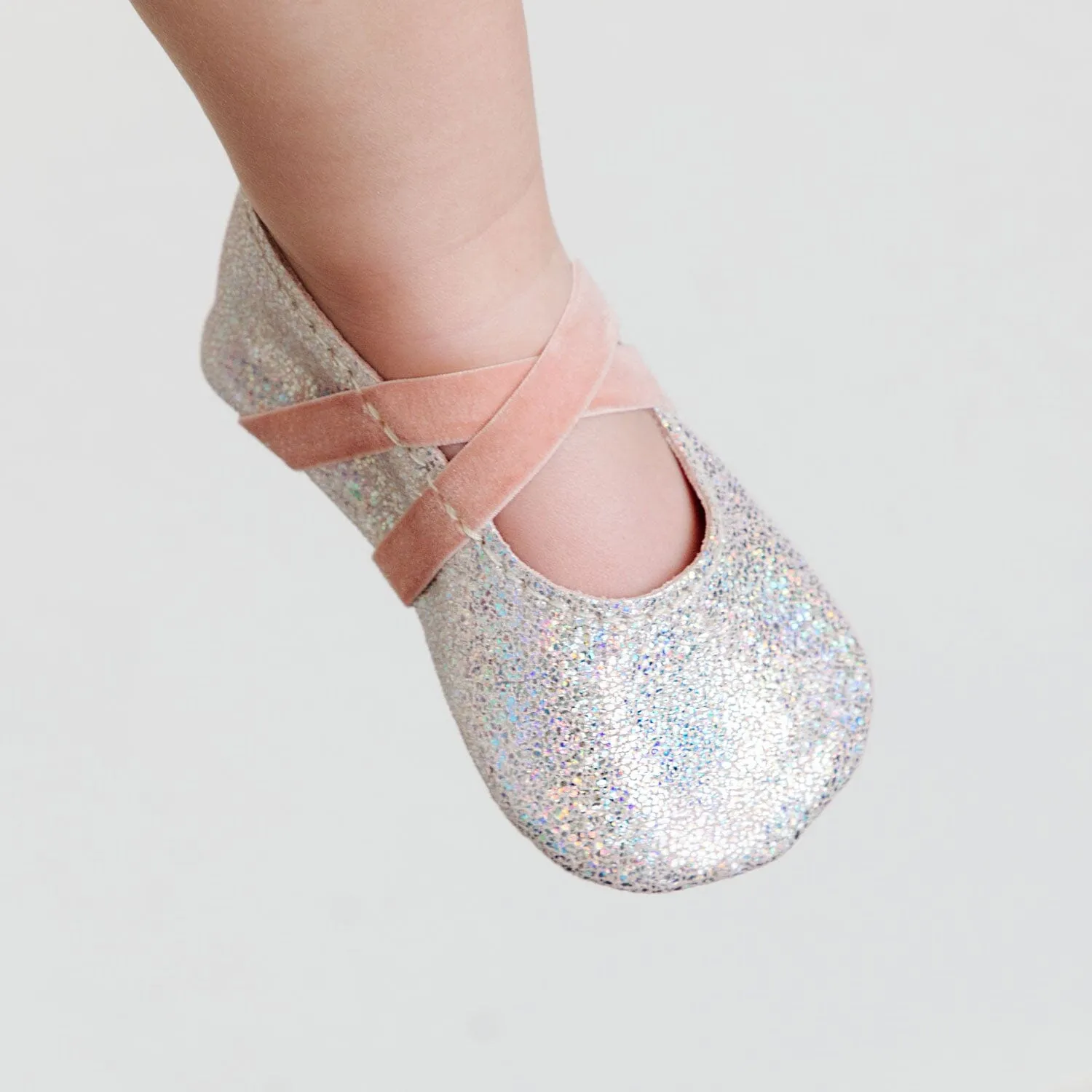 Rose Quartz Ballet Slipper Baby Shoe