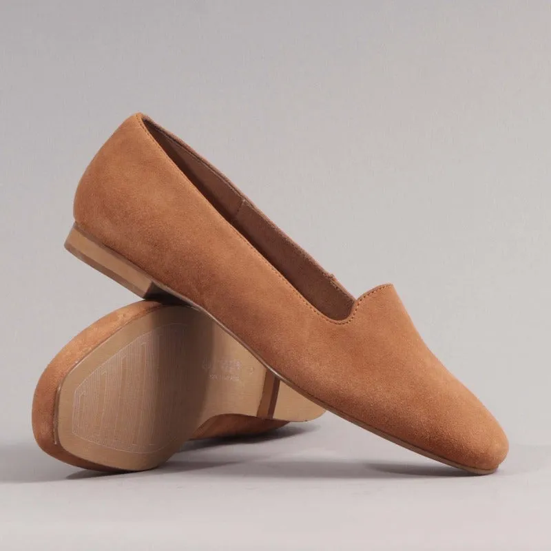 Slipper Cut Pump in Tan Suede - 12467