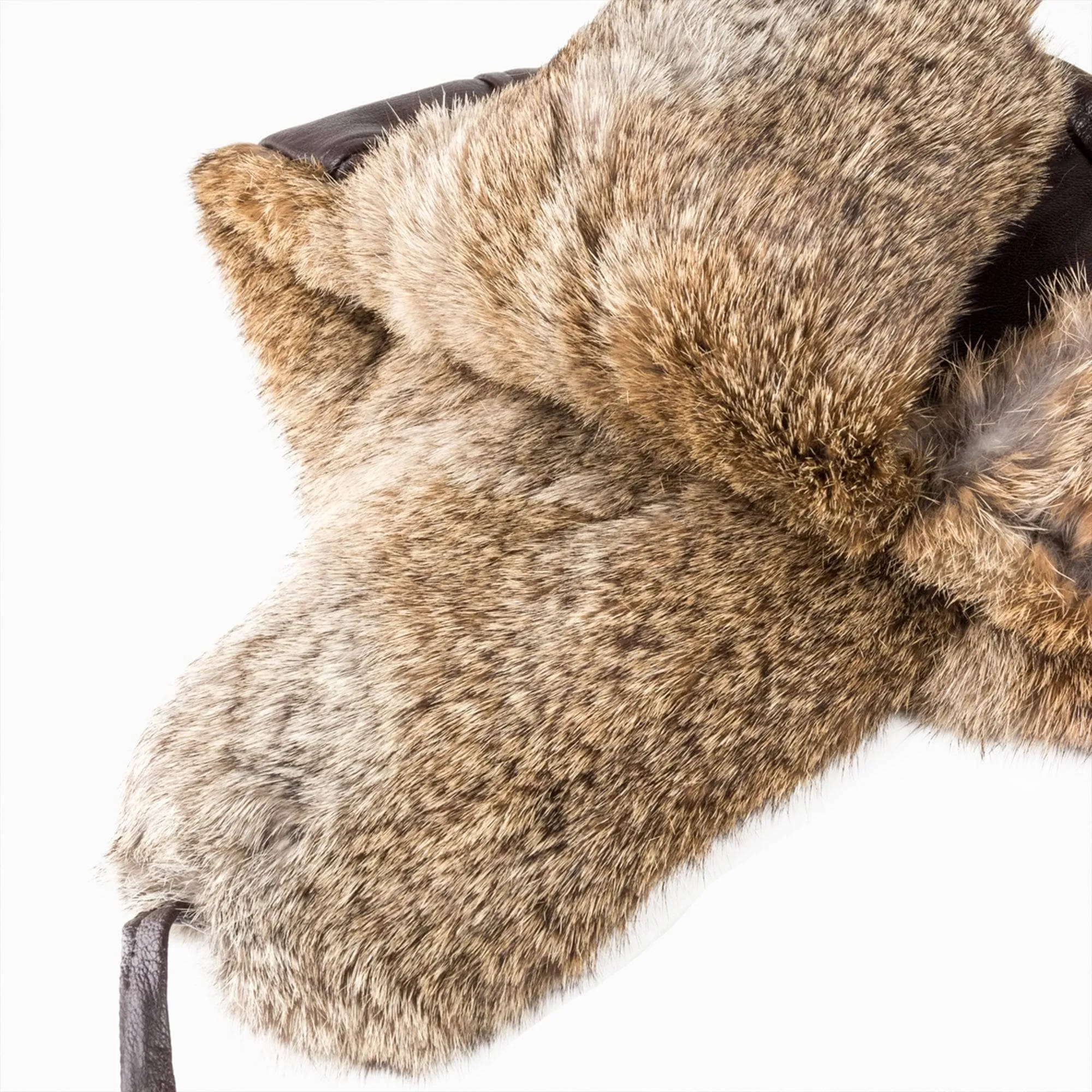 UGG Aviator Leather Hat with Rabbit Fur