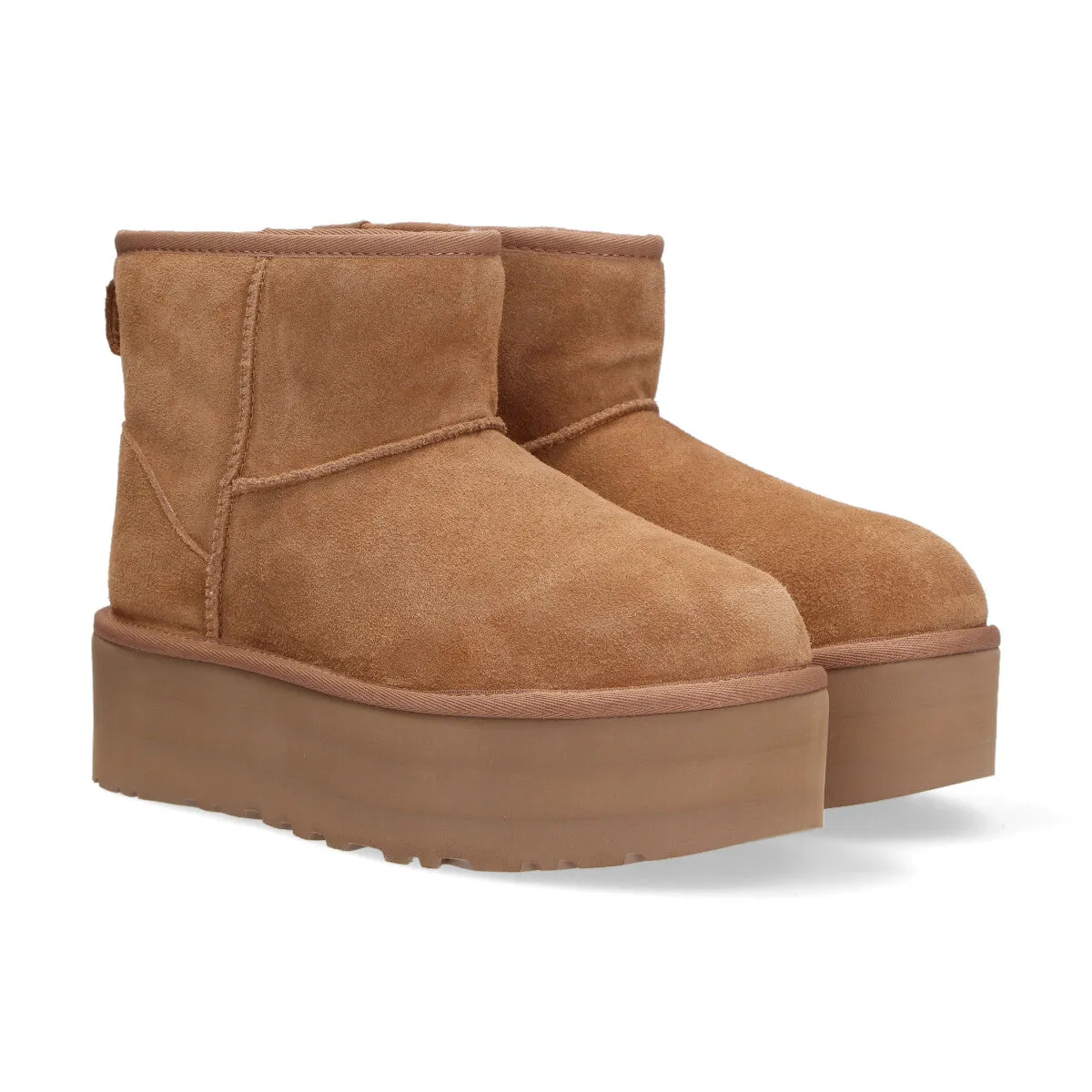 UGG classic mini platform camoscio cuoio