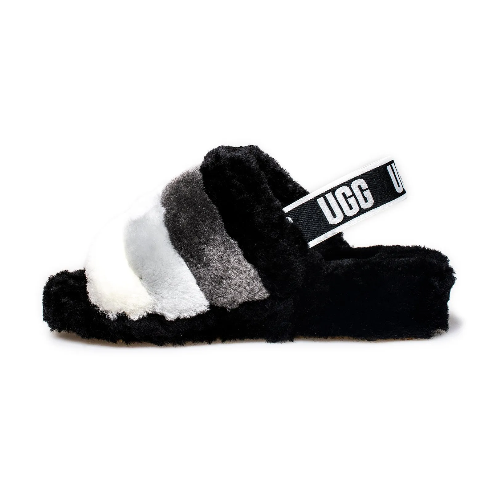 UGG Fluff Yeah Slide Black Multi Sandals - Women's