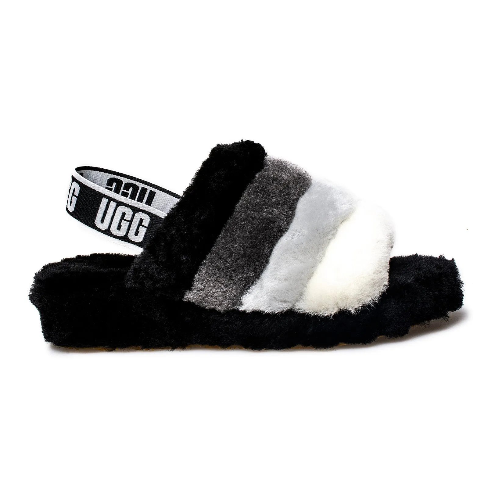 UGG Fluff Yeah Slide Black Multi Sandals - Women's