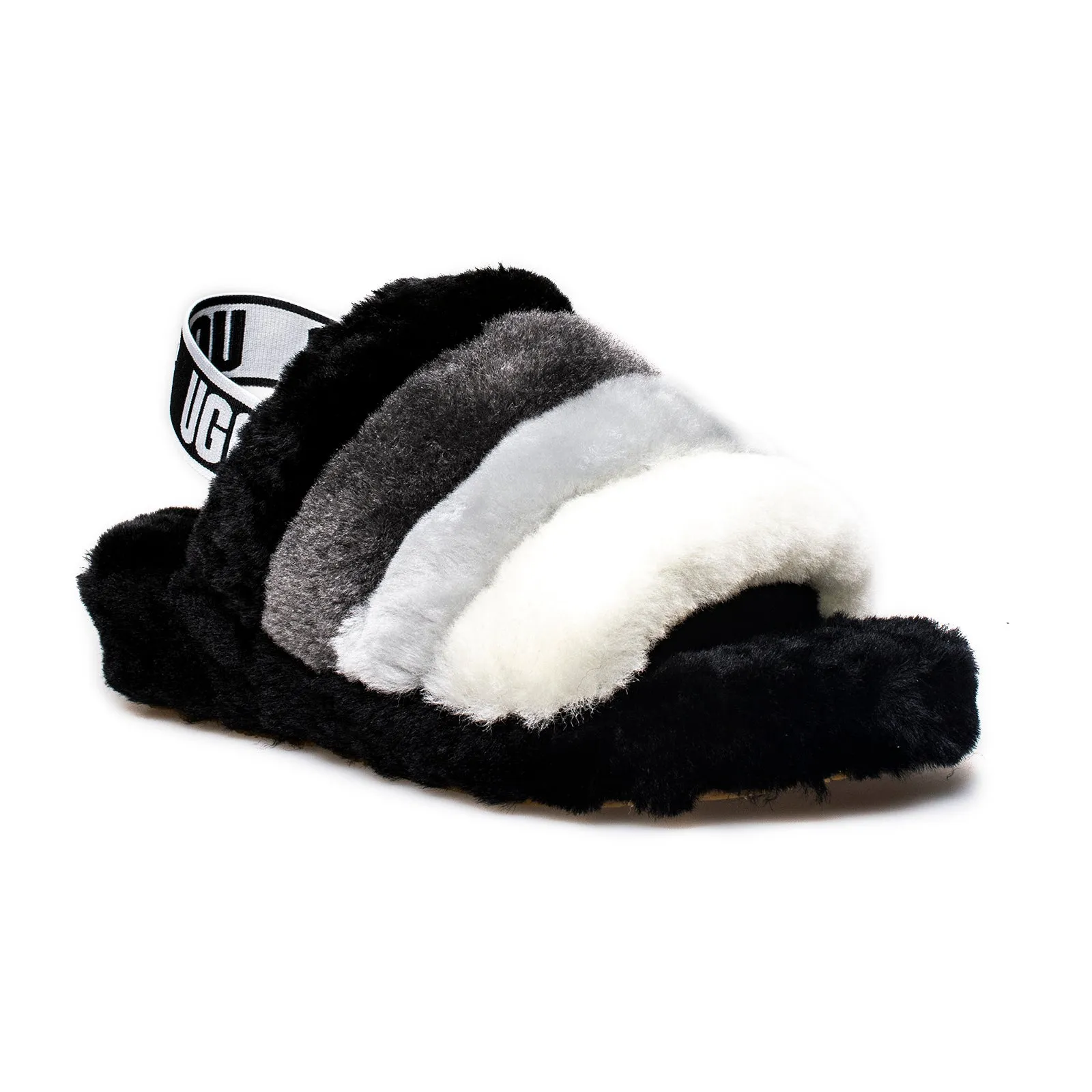 UGG Fluff Yeah Slide Black Multi Sandals - Women's