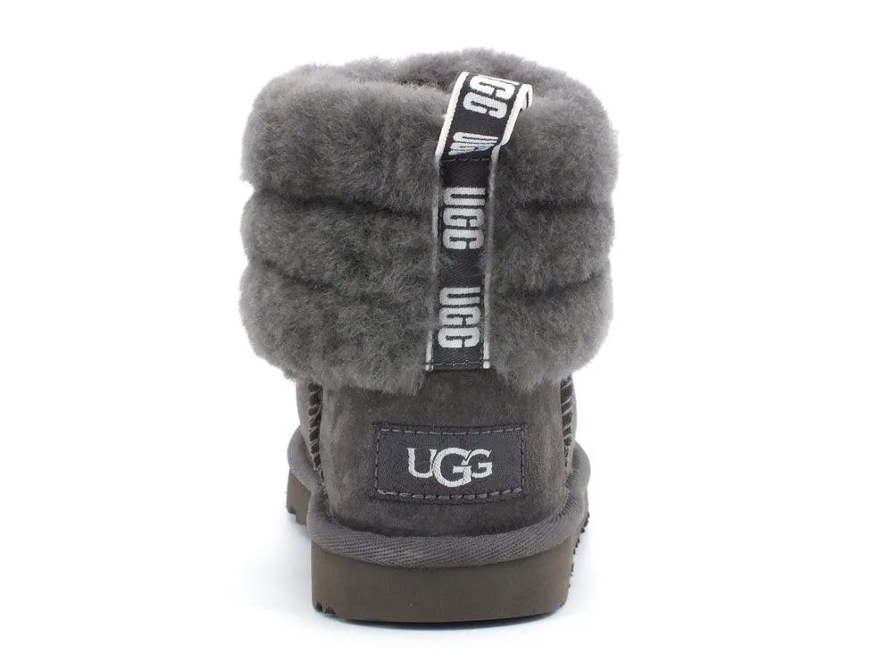 UGG T Fluff Mini Quilted Stivaletto Charcoal T1103612T