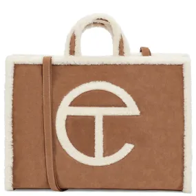 UGG x Telfar Large Chestnut Leather Shopper Bag - Stylish & Versatile Tote for Everyday Use