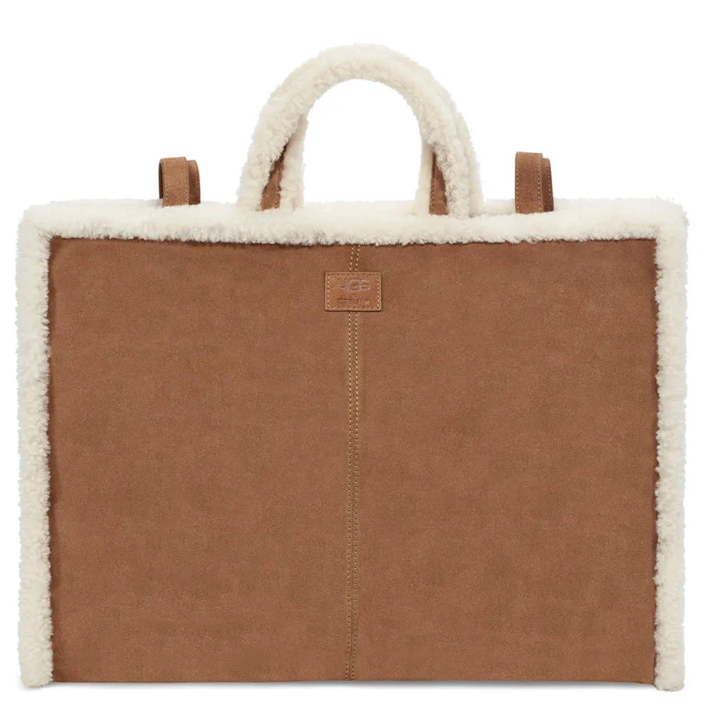 UGG x Telfar Large Chestnut Leather Shopper Bag - Stylish & Versatile Tote for Everyday Use