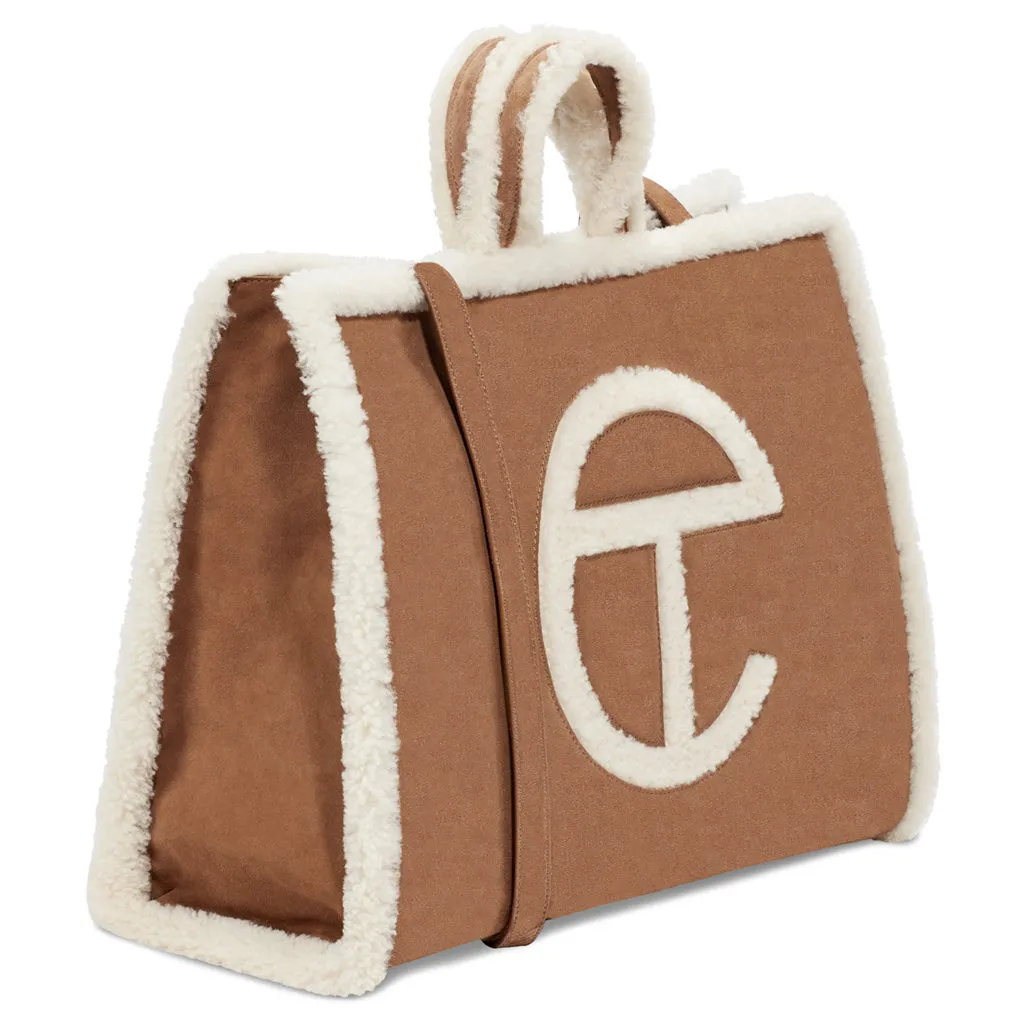 UGG x Telfar Large Chestnut Leather Shopper Bag - Stylish & Versatile Tote for Everyday Use