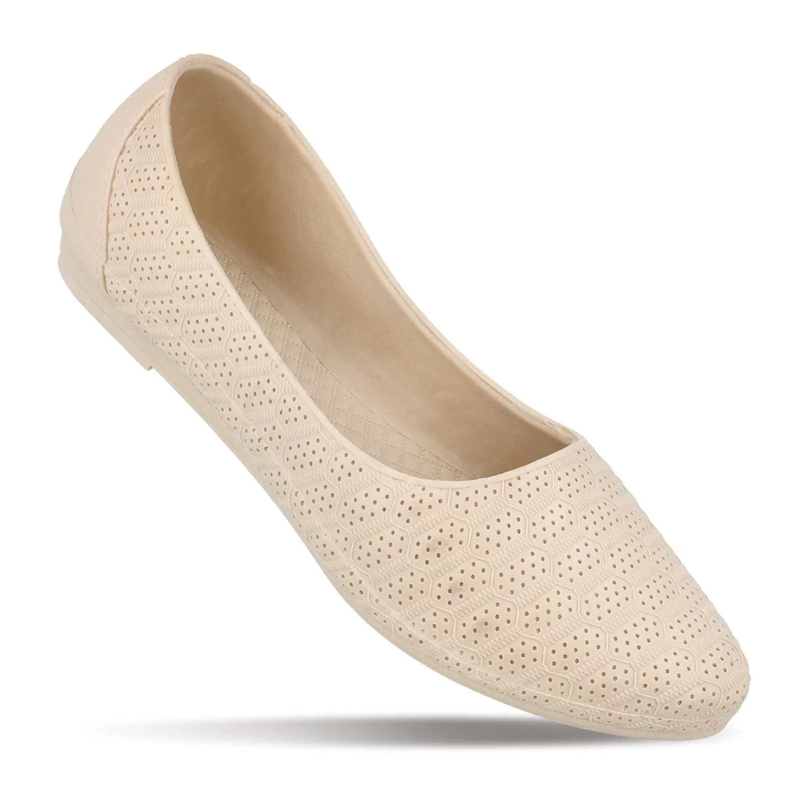 Walkaroo Go Womens Melange Belly Shoes - 12801 Beige